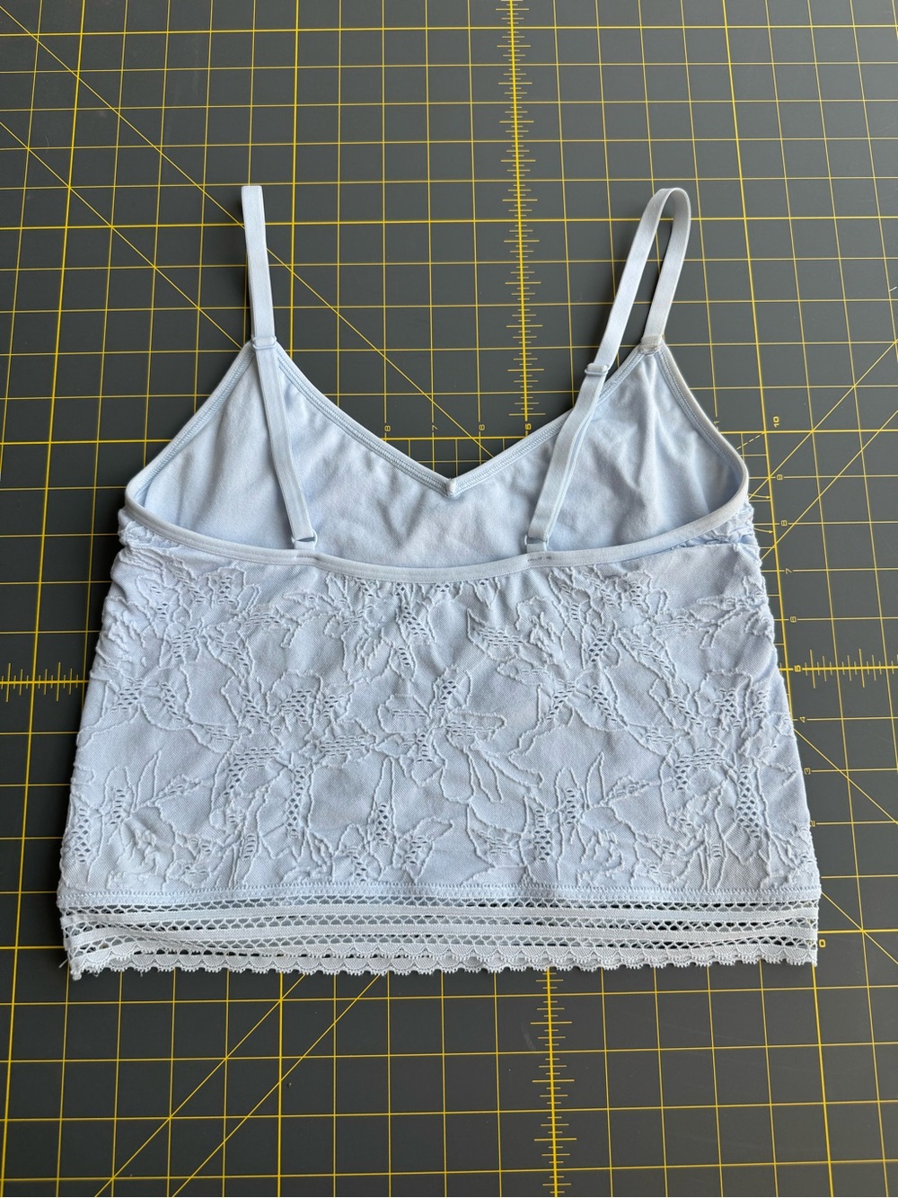 Aerie Light Blue Lace Trim Cami Top - Picture 2 of 3